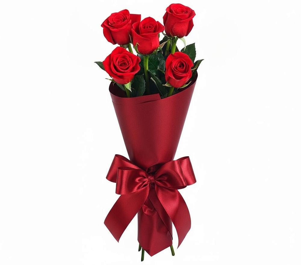 Букет 5 Красных роз Эдлесс Лав в Новоблагодарном