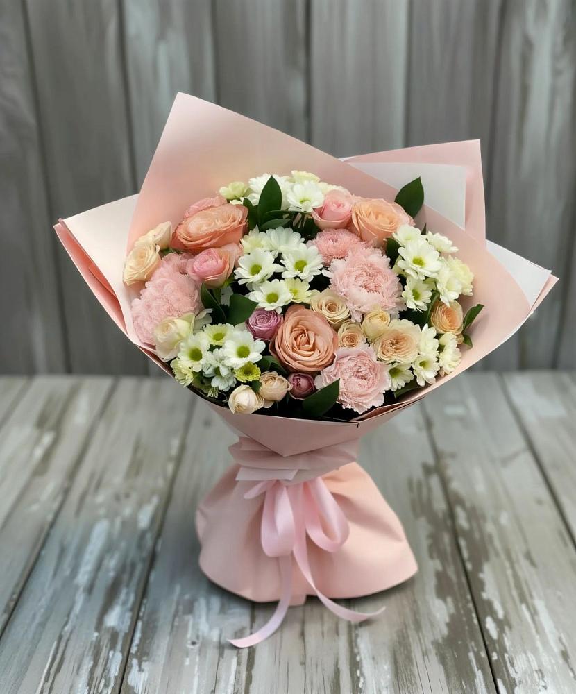 Букет цветов из: Гвоздики, Розы и Хризантемы в Новоблагодарном