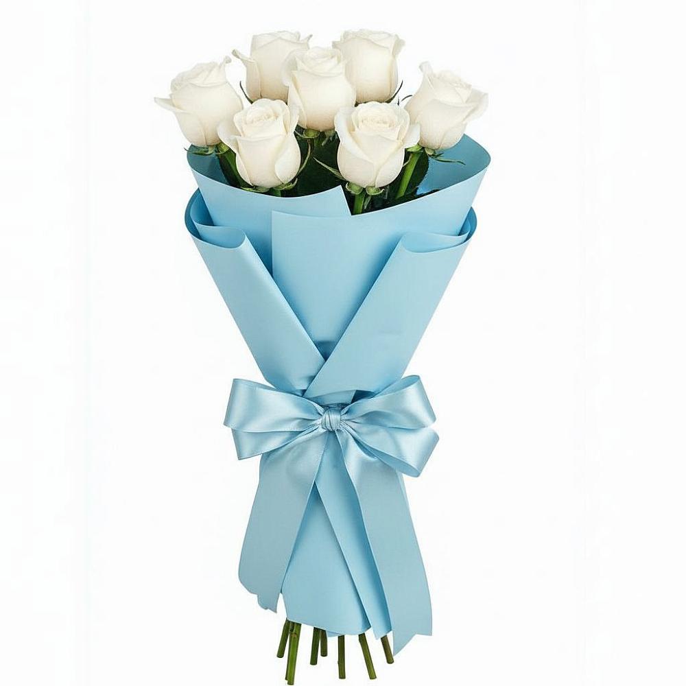 Букет 7 белых роз Проуд в Новоблагодарном