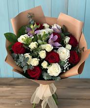 Букет цветов из:  Розы и Альстромерии #REPLACE_PRED# Новоблагодарном