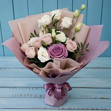 Букет цветов из:  Розы и Лизиантусы #REPLACE_PRED# Новоблагодарном