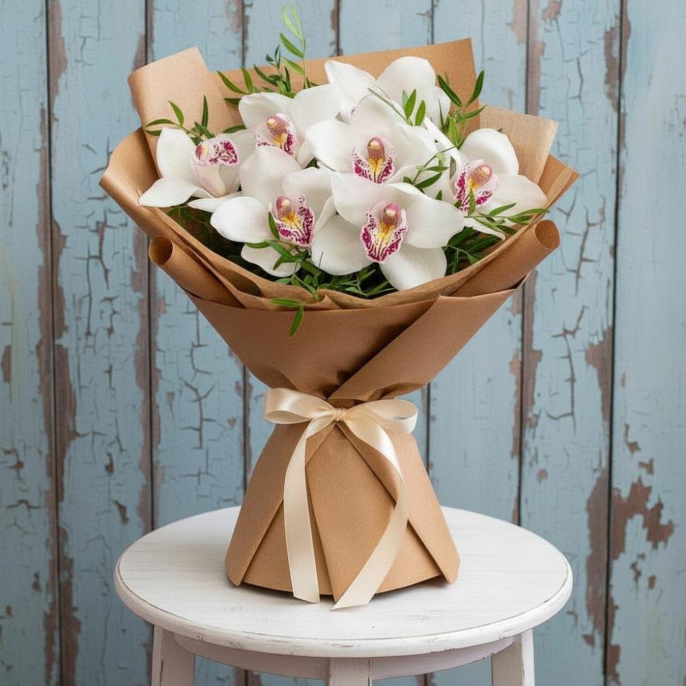 Букет цветов из: Орхидеи и Розы в Новоблагодарном