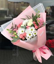 Букет цветов из:  Розы, Лизиантусы и Хризантемы в Новоблагодарном