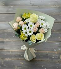 Букет цветов из:  Альстромерии, Розы и Хризантемы #REPLACE_PRED# Новоблагодарном