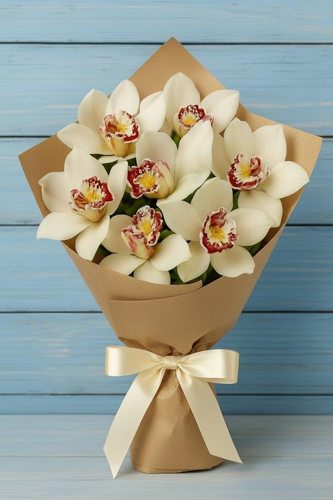 Букет цветов из: Орхидеи и Розы в Новоблагодарном